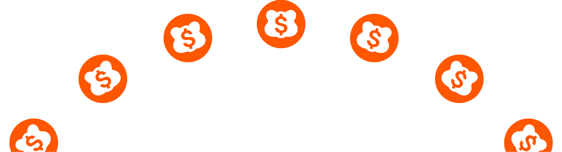 BUSD tokens arranged in an arc